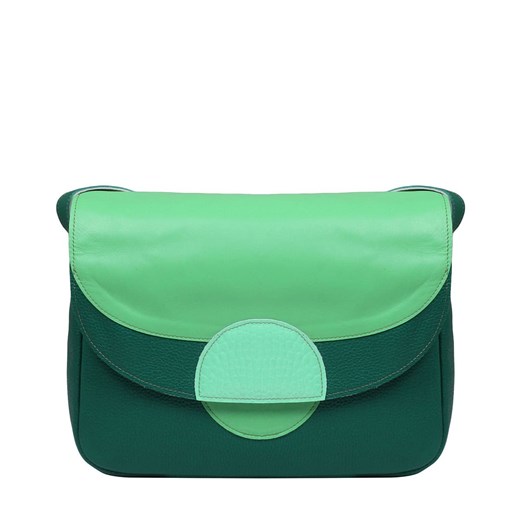 zielona torebka damska skórzana na ramię Rainbow ze sklepu Słoń Torbalski w kategorii Listonoszki - zdjęcie 187630411