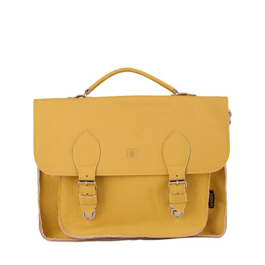 żółta torba skórzana na ramię i do ręki listonoszka Dalia ze sklepu Słoń Torbalski w kategorii Listonoszki - zdjęcie 187630431