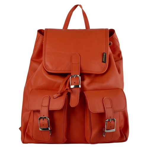 pomarańczowy retro plecak skórzany Klemens ze sklepu Słoń Torbalski w kategorii Plecaki - zdjęcie 187630440