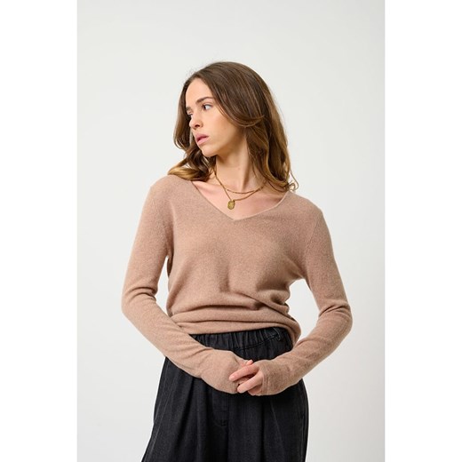 AUTHENTIC CASHMERE Kaszmirowy sweter &quot;Galise&quot; w kolorze jasnobrązowym ze sklepu Limango Polska w kategorii Swetry damskie - zdjęcie 187631342