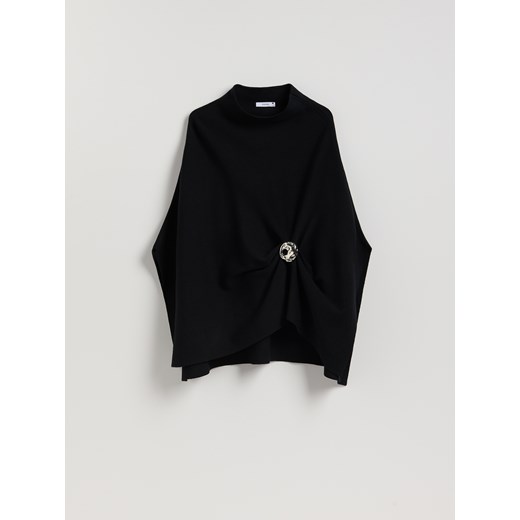 Reserved - Sweter ponczo - czarny ze sklepu Reserved w kategorii Swetry damskie - zdjęcie 187631641