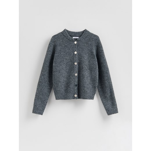 Reserved - Kardigan z domieszką wełny - szary ze sklepu Reserved w kategorii Swetry damskie - zdjęcie 187631652