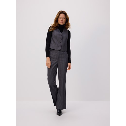 Reserved - Garniturowa kamizelka z wiskozą - ciemnoszary ze sklepu Reserved w kategorii Kamizelki damskie - zdjęcie 187631674
