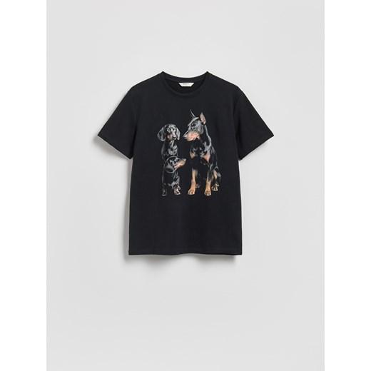 Reserved - T-shirt regular z nadrukiem - czarny ze sklepu Reserved w kategorii T-shirty męskie - zdjęcie 187631694