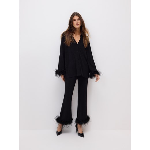 Reserved - Koszula z metalizowaną nitką - czarny Reserved M Reserved