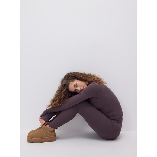 Reserved - Gładkie legginsy - brązowy ze sklepu Reserved w kategorii Spodnie damskie - zdjęcie 187632221