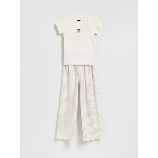 Reserved - Piżama Mickey Mouse - beżowy ze sklepu Reserved w kategorii Piżamy damskie - zdjęcie 187632294