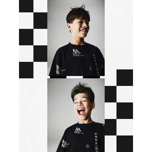 Reserved - Bawełniany t-shirt z nadrukiem - czarny Reserved 122 (6-7 lat) Reserved