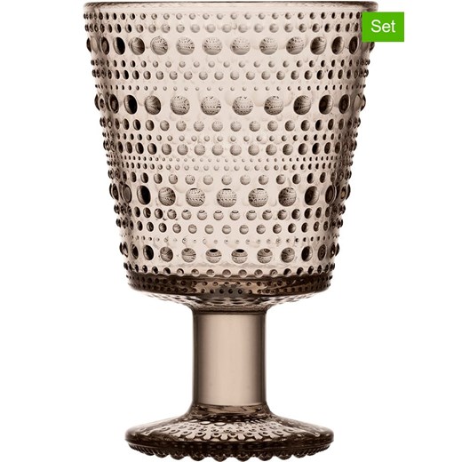 iittala Kieliszki (2 szt.) &quot;Kastehelmi&quot; w kolorze beżowym - 260 ml ze sklepu Limango Polska w kategorii Naczynia - zdjęcie 187632583