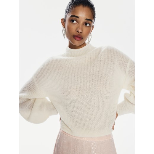 Reserved - Sweter z wełną - złamana biel ze sklepu Reserved w kategorii Swetry damskie - zdjęcie 187633044
