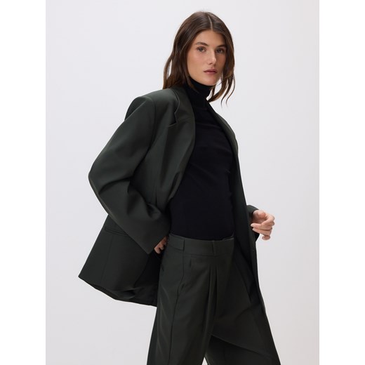 Reserved - Marynarka z wełną - zielony ze sklepu Reserved w kategorii Marynarki damskie - zdjęcie 187633120
