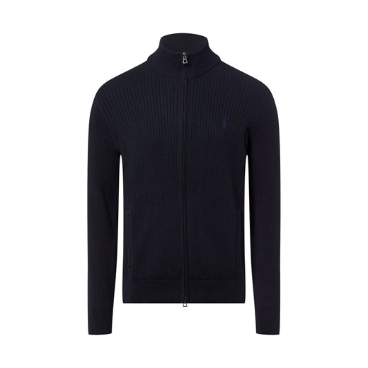 Polo Ralph Lauren Męski kardigan Mężczyźni Bawełna granatowy jednolity ze sklepu vangraaf w kategorii Swetry męskie - zdjęcie 187633824