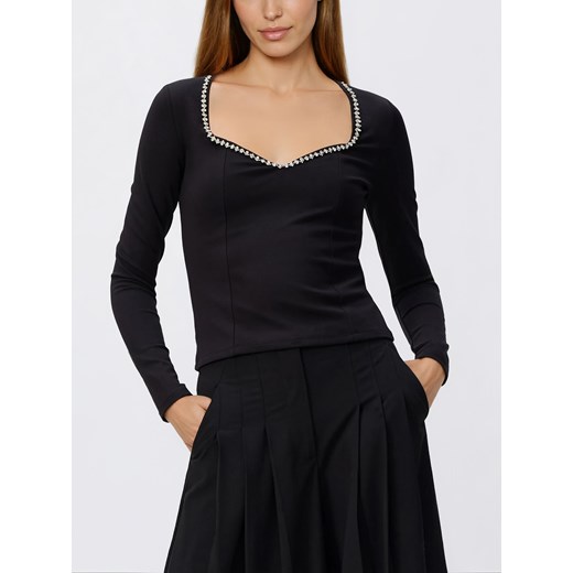 Reserved - Bluzka z błyszczącą aplikacją - czarny ze sklepu Reserved w kategorii Bluzki damskie - zdjęcie 187633903
