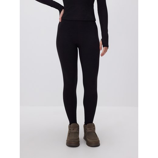 Reserved - Gładkie legginsy - czarny ze sklepu Reserved w kategorii Spodnie damskie - zdjęcie 187634044