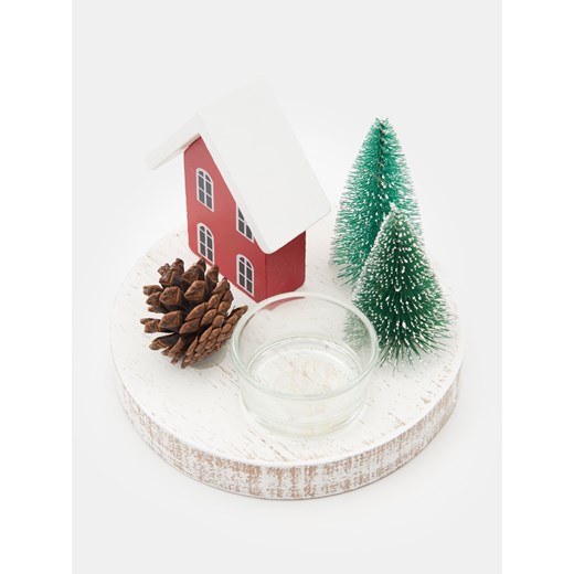 Sinsay - Świecznik świąteczny w kształcie domku - czerwony Sinsay One Size Sinsay