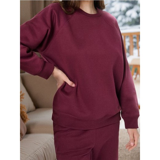 Sinsay - Bluza crewneck - bordowy ze sklepu Sinsay w kategorii Bluzy damskie - zdjęcie 187634562