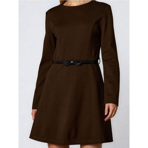 Sinsay - Sukienka midi z paskiem - brązowy ze sklepu Sinsay w kategorii Sukienki - zdjęcie 187634571