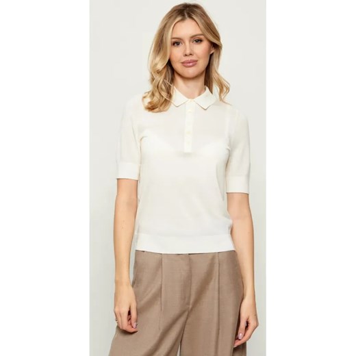 BOSS BLACK Wełniane polo Fidenka | Regular Fit ze sklepu Gomez Fashion Store w kategorii Bluzki damskie - zdjęcie 187635152