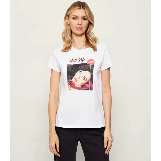 GUESS T-shirt CALL ME EASY | Slim Fit ze sklepu Gomez Fashion Store w kategorii Bluzki damskie - zdjęcie 187635220