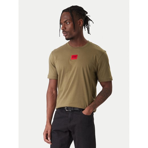 HUGO T-Shirt Diragolino 50447978 Zielony Regular Fit ze sklepu MODIVO w kategorii T-shirty męskie - zdjęcie 187635380