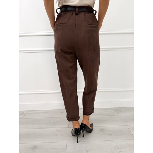 Czekoladowe Zamszowe Spodnie Modnakiecka.pl 42 ModnaKiecka.pl