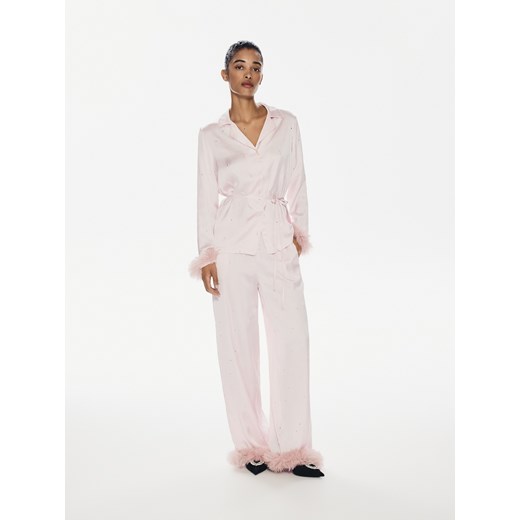 Reserved - Spodnie ze strasem - pastelowy róż Reserved L Reserved