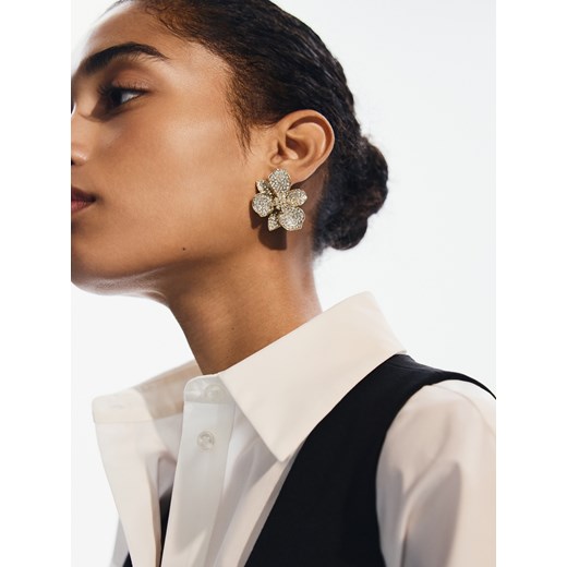 Reserved - Kolczyki w kształcie kwiatów - złoty ze sklepu Reserved w kategorii Kolczyki - zdjęcie 187635881