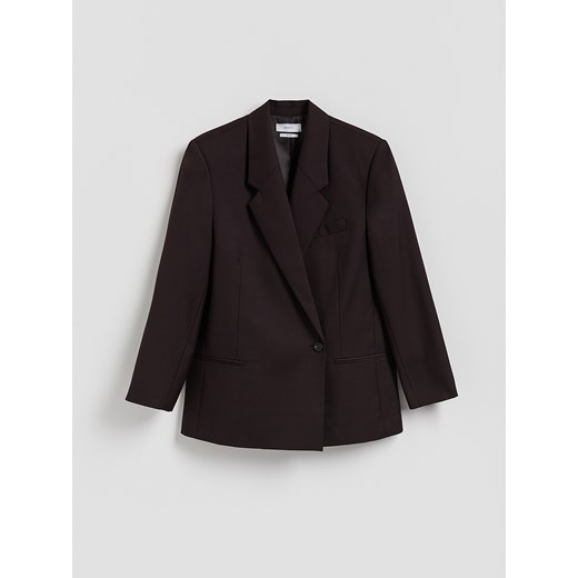 Reserved - Marynarka z wełną - bordowy ze sklepu Reserved w kategorii Marynarki damskie - zdjęcie 187635893