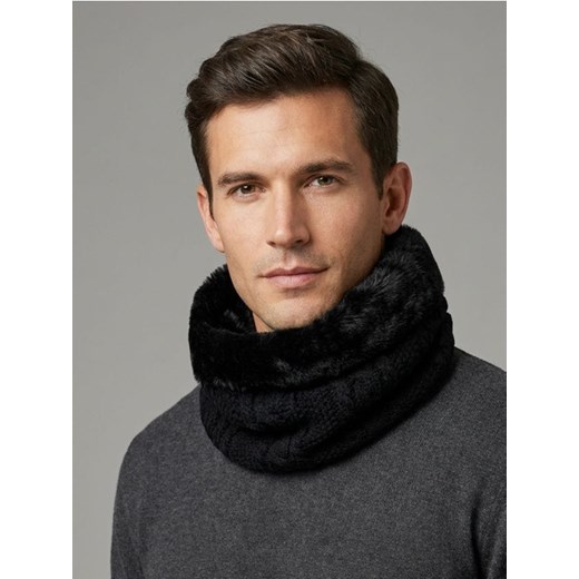 Sinsay - Komin z ocieplanym futerkiem - czarny ze sklepu Sinsay w kategorii Szaliki męskie - zdjęcie 187636714