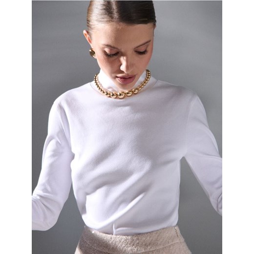 Sinsay - Bluzka z długim rękawem - biały ze sklepu Sinsay w kategorii Bluzki damskie - zdjęcie 187636770
