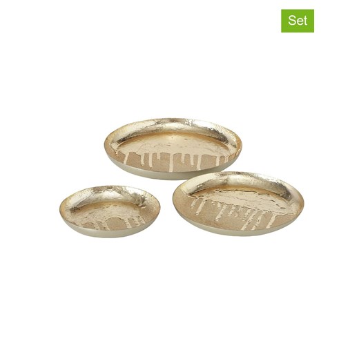 Boltze Talerze dekoracyjne (3 szt.) &quot;Sjella&quot; w kolorze złotym ze sklepu Limango Polska w kategorii Misy i tace dekoracyjne - zdjęcie 187636861