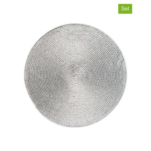 Trendy Kitchen by EXCÉLSA Podkładki stołowe (6 szt.) &quot;Round&quot; w kolorze srebrnym - Ø 36 cm ze sklepu Limango Polska w kategorii Podkładki na stół - zdjęcie 187636872