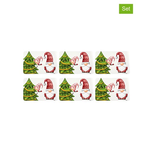 Trendy Kitchen by EXCÉLSA Podkładki stołowe (6 szt.) w kolorze czerwono-zielonym - 43 x 29 cm ze sklepu Limango Polska w kategorii Podkładki na stół - zdjęcie 187636924