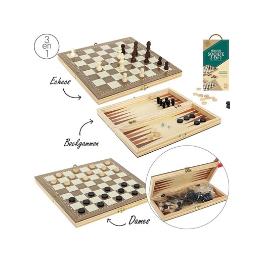 Make a Wish Gra planszowa 3w1 w kolorze jasnobrązowym - 29 x 29 cm ze sklepu Limango Polska w kategorii Zabawki - zdjęcie 187637032