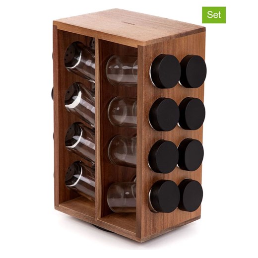 Homla 17-częściowy zestaw &quot;Lenne&quot; w kolorze jasnobrązowym - 17 x 28 x 12 cm ze sklepu Limango Polska w kategorii Młynki do soli i pieprzu - zdjęcie 187637232