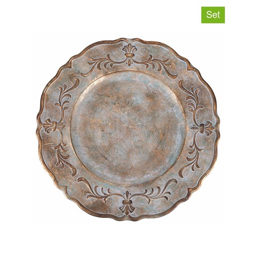 Villa d´Este Podtalerze (6 szt.) &quot;Antique Duchessa&quot; w kolorze złotym - Ø 33 cm ze sklepu Limango Polska w kategorii Naczynia - zdjęcie 187637551