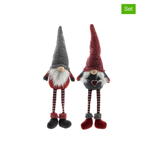 Hollybell Dekoracje (2 szt.) w kolorze szaro-czerwonym - 9 x 17 x 60 cm ze sklepu Limango Polska w kategorii Dekoracje bożonarodzeniowe - zdjęcie 187637572