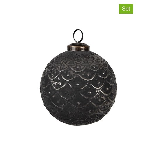 Clayre &amp; Eef Bombki (2 szt.) w kolorze czarnym - Ø 10 cm ze sklepu Limango Polska w kategorii Dekoracje bożonarodzeniowe - zdjęcie 187637642