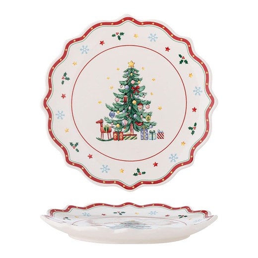 Bloomingville Talerz &quot;Naive&quot; w kolorze kremowo-czerwono-zielonym na pieczywo - Ø 17 cm ze sklepu Limango Polska w kategorii Naczynia - zdjęcie 187637681