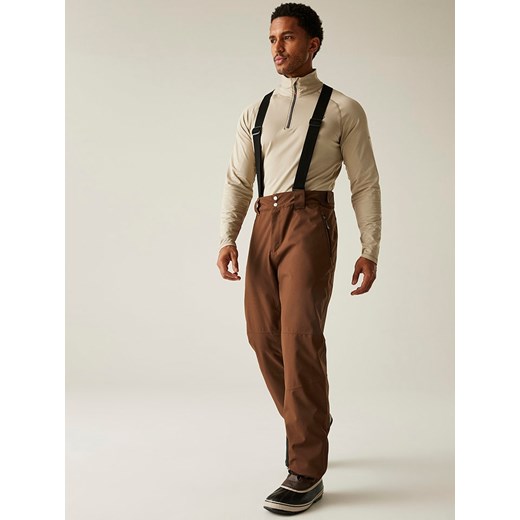 Dare 2b Spodnie narciarskie &quot;Achieve II&quot; w kolorze jasnobrązowym ze sklepu Limango Polska w kategorii Spodnie męskie - zdjęcie 187637940