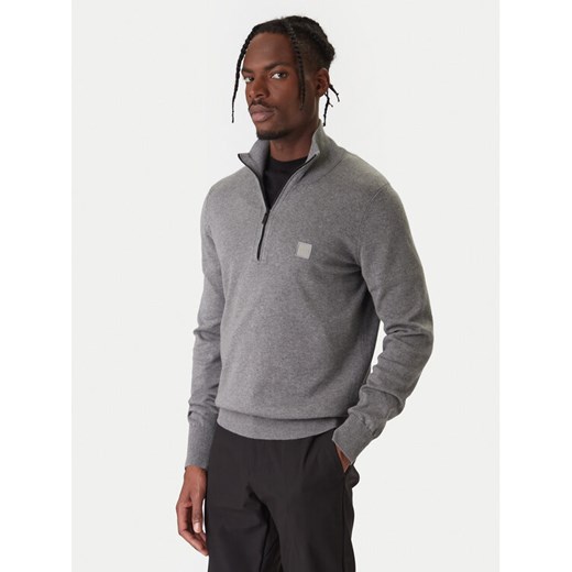 BOSS Sweter Kanobix 50527585 Szary Regular Fit ze sklepu MODIVO w kategorii Swetry męskie - zdjęcie 187638973