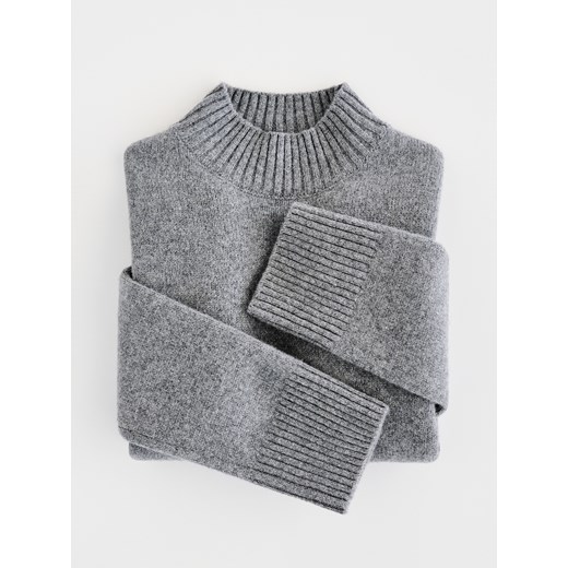 Reserved - Wełniany sweter - szary ze sklepu Reserved w kategorii Swetry damskie - zdjęcie 187640871