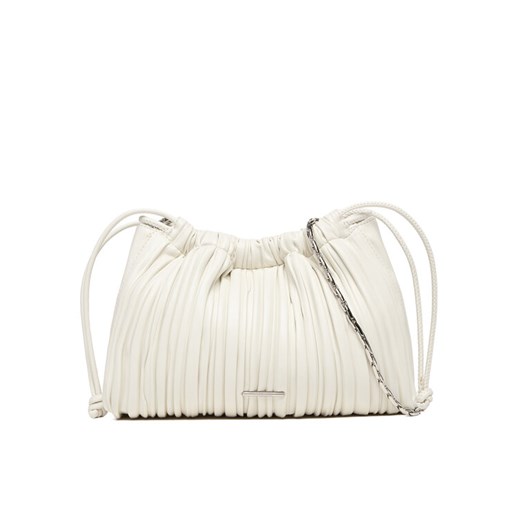Torebka Calvin Klein Drawstring Plisse Crossbody LV04F3076G Biały ze sklepu eobuwie.pl w kategorii Kopertówki - zdjęcie 187641583