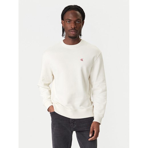Calvin Klein Jeans Bluza LV04RC296G Écru Regular Fit ze sklepu MODIVO w kategorii Bluzy męskie - zdjęcie 187641724