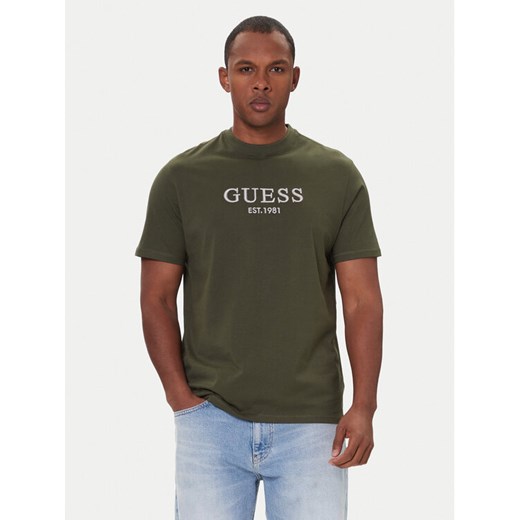 Guess T-Shirt M5BI09 K8FQ4 Zielony Regular Fit ze sklepu MODIVO w kategorii T-shirty męskie - zdjęcie 187641734