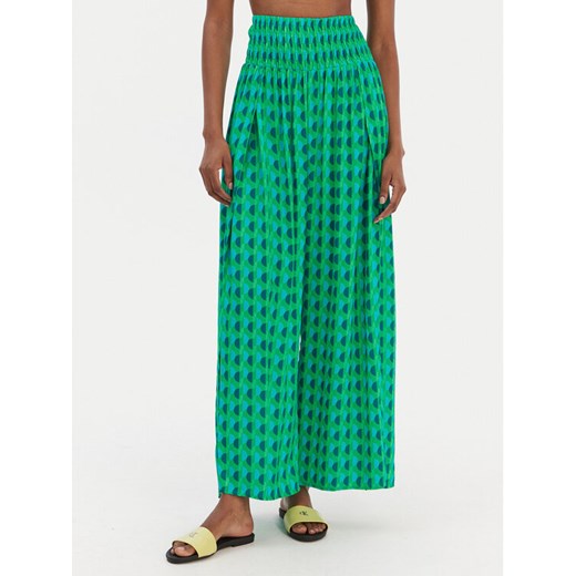 Seafolly Spodnie materiałowe Sorrento 55573-PA Zielony Wide Leg ze sklepu MODIVO w kategorii Spodnie damskie - zdjęcie 187641754