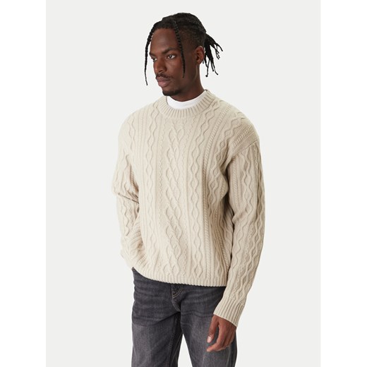 BOSS Sweter Kableto 50548689 Beżowy Regular Fit ze sklepu MODIVO w kategorii Swetry męskie - zdjęcie 187641764