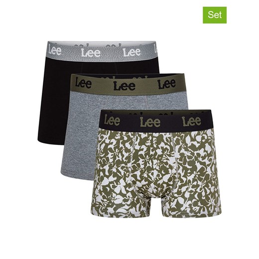 LEE Underwear Bokserki (3 pary) &quot;Reo&quot; w kolorze oliwkowo-czarno-szarym ze sklepu Limango Polska w kategorii Majtki męskie - zdjęcie 187642591