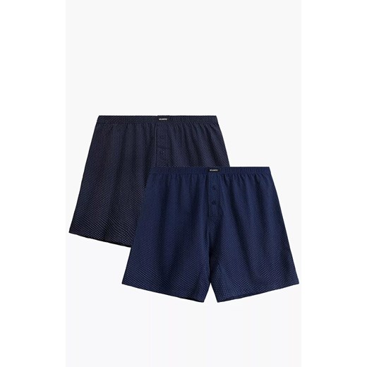 2-pack luźne bokserki męskie 2MBX-079-COB/NIEC, Kolor granatowy-wzór, Rozmiar M, ATLANTIC ze sklepu Intymna w kategorii Majtki męskie - zdjęcie 187642921
