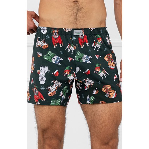 Świąteczne bokserki męskie zielone Husky Bis, Kolor zielony-wzór, Rozmiar S, Italian Fashion ze sklepu Intymna w kategorii Majtki męskie - zdjęcie 187642941